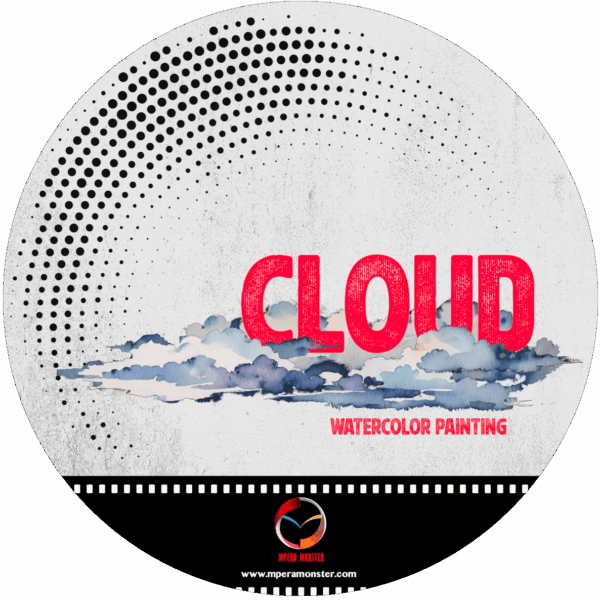Cloud watercolor painting Package