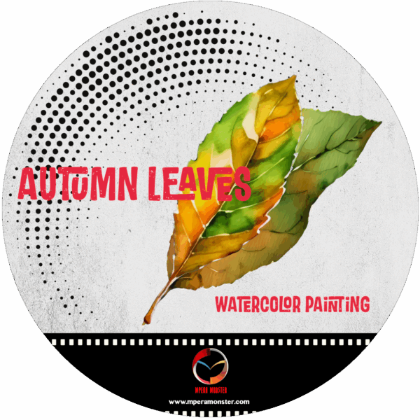 Autumn Leaves watercolor painting Package