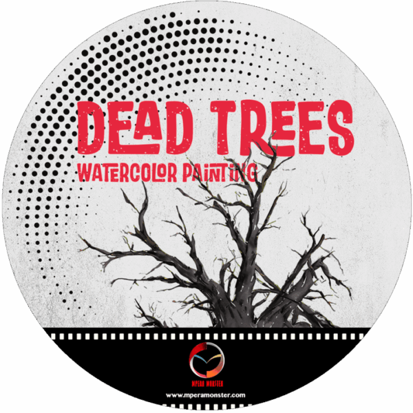Dead Trees Watercolor painting Package
