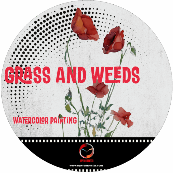 Grass And Weeds Watercolor painting Package
